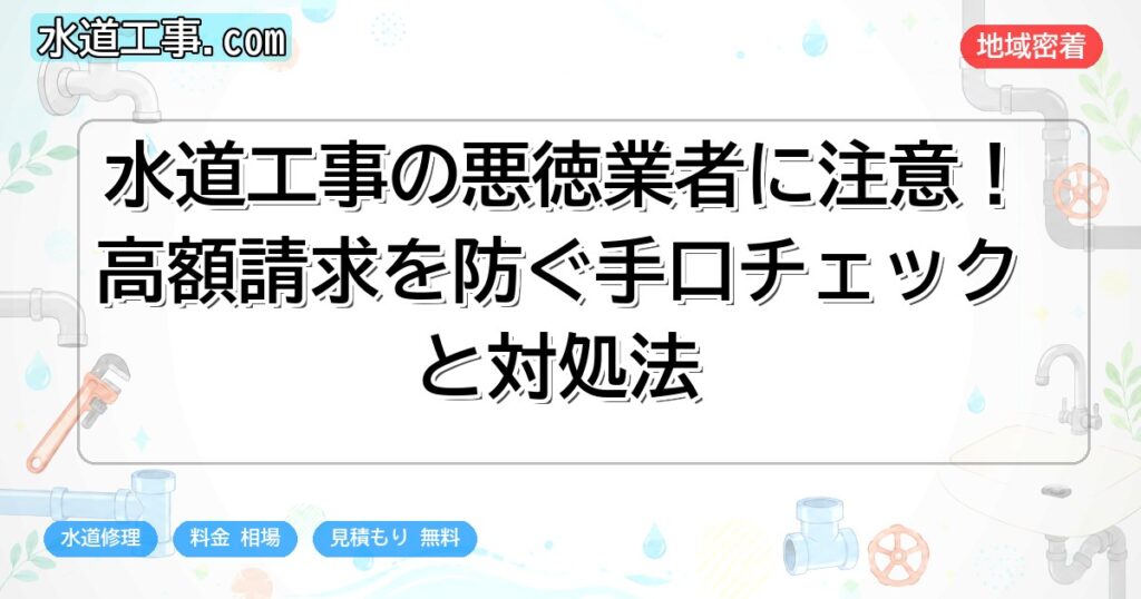 水道工事の悪徳業者に注意!高額請求を防ぐ手口チェックと対処法