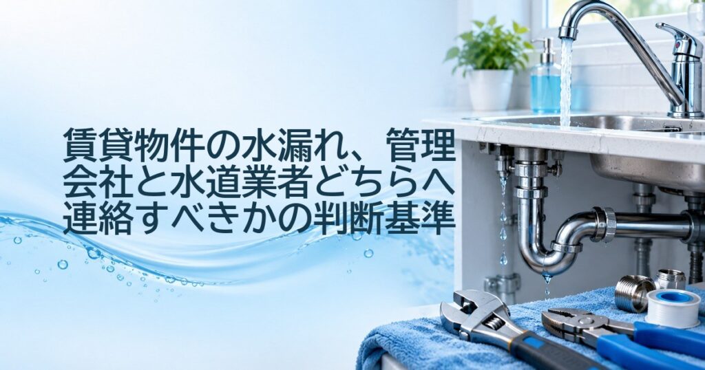 賃貸物件の水漏れ、管理会社と水道業者どちらへ連絡すべきかの判断基準