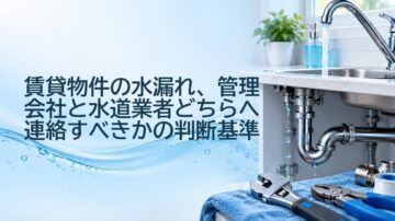 賃貸物件の水漏れ、管理会社と水道業者どちらへ連絡すべきかの判断基準