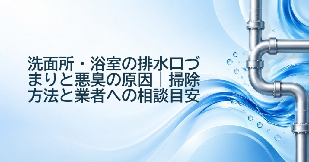 洗面所・浴室の排水口づまりと悪臭の原因｜掃除方法と業者への相談目安