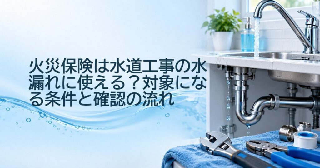 火災保険は水道工事の水漏れに使える？対象になる条件と確認の流れ