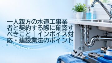 一人親方の水道工事業者と契約する際に確認すべきこと|インボイス対応・建設業法のポイント