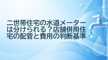 二世帯住宅の水道メーターは分けられる?店舗併用住宅の配管と費用の判断基準