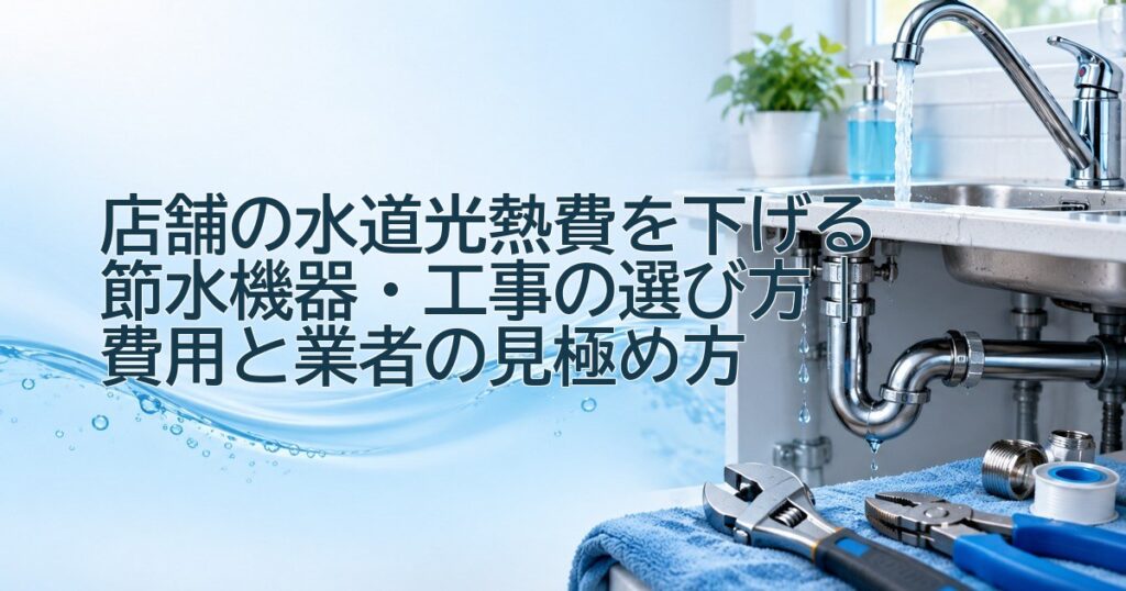 店舗の水道光熱費を下げる節水機器・工事の選び方｜費用と業者の見極め方