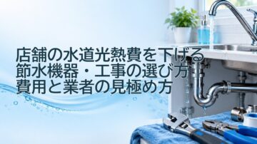 店舗の水道光熱費を下げる節水機器・工事の選び方|費用と業者の見極め方