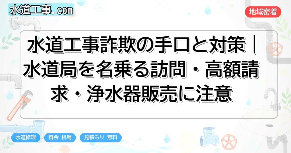 水道工事詐欺の手口と対策|水道局を名乗る訪問・高額請求・浄水器販売に注意