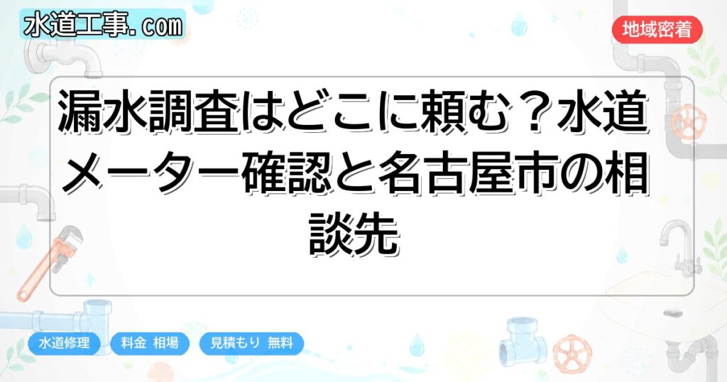 漏水調査はどこに頼む?水道メーター確認と名古屋市の相談先