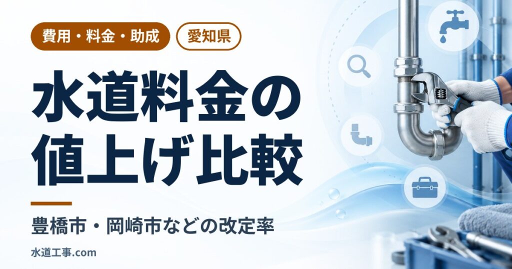 愛知県の水道料金値上げ比較|豊橋市・岡崎市など改定率と時期のまとめ
