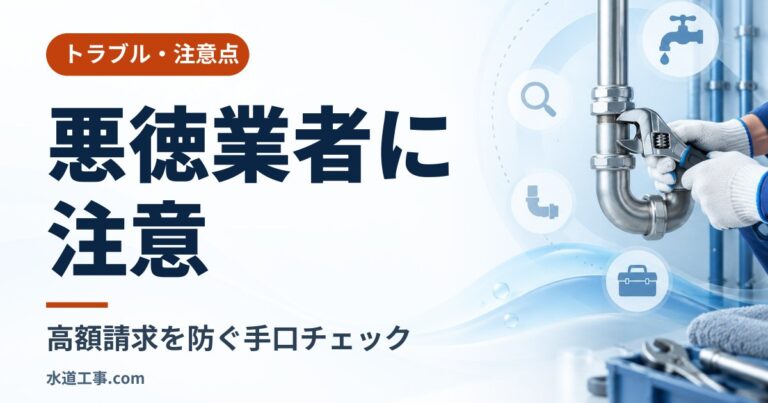 水道工事の悪徳業者に注意!高額請求を防ぐ手口チェックと対処法
