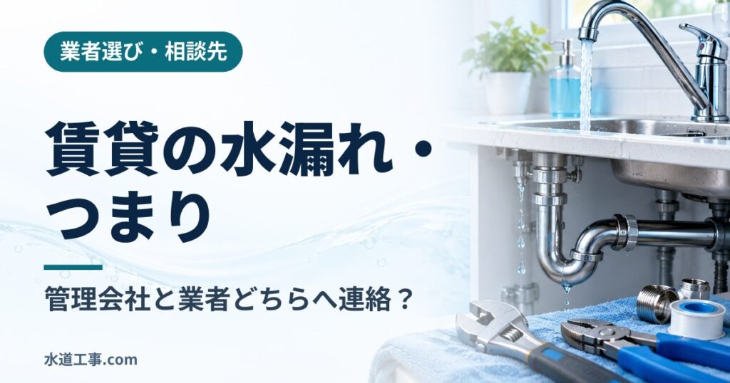 賃貸の水漏れ・つまりは管理会社と水道業者どちらへ連絡?費用負担の考え方も解説