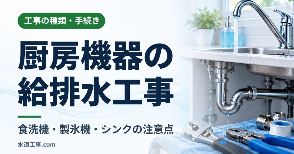 厨房機器導入前に確認する給排水工事｜食洗機・製氷機・シンクの注意点