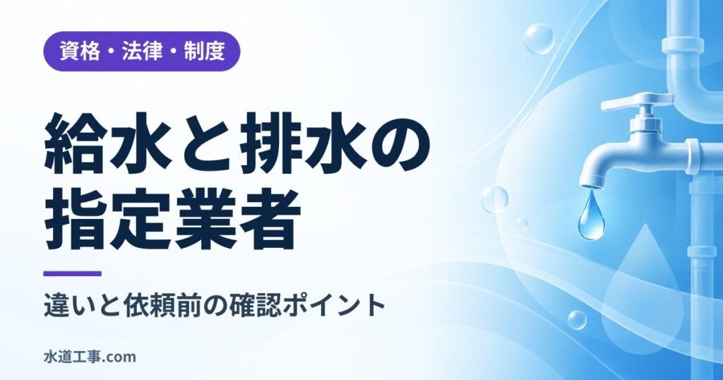 指定給水装置工事事業者と指定排水設備工事店の違い|依頼前の確認ポイント
