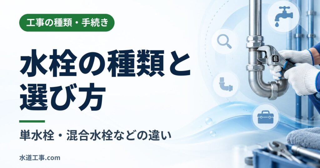 水栓の種類と選び方|単水栓・混合水栓・サーモスタット式の違いと交換前の確認点