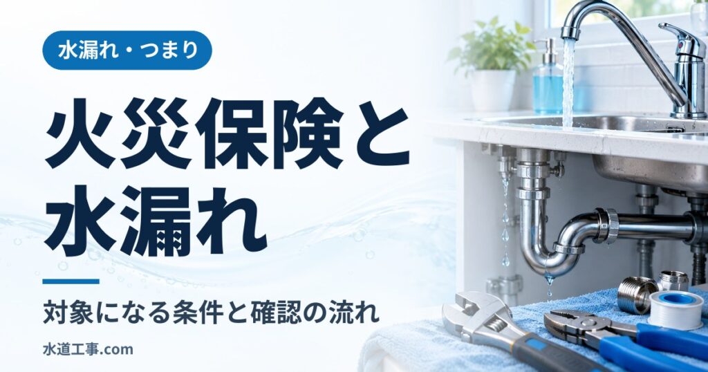 火災保険は水道工事の水漏れに使える?対象になる条件と確認の流れ