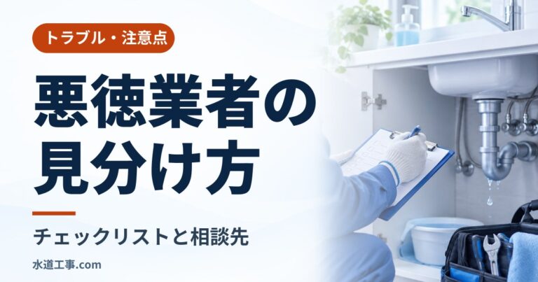 水道工事の悪徳業者を見分ける方法|高額請求を防ぐチェックリストと相談先