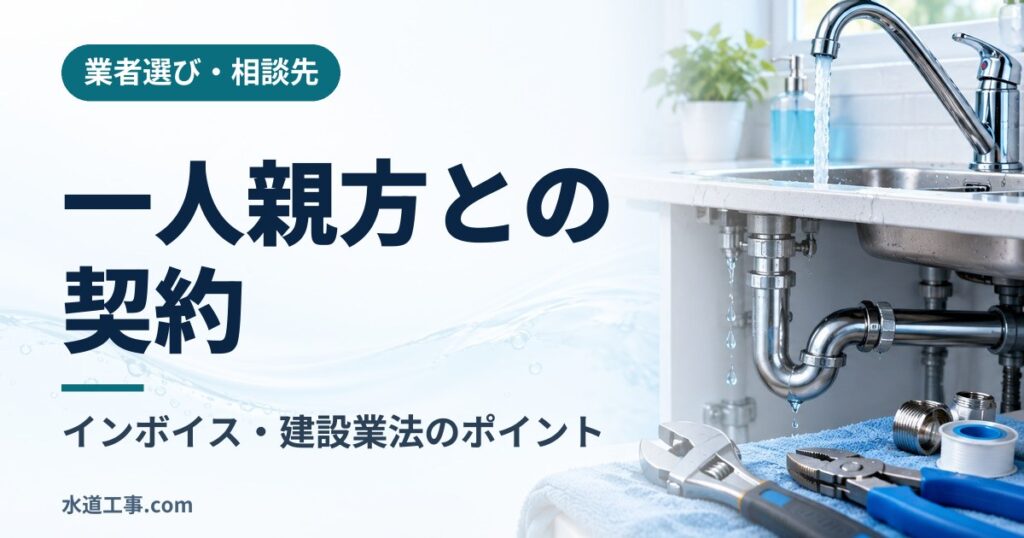 一人親方の水道工事業者と契約する際に確認すべきこと｜インボイス対応・建設業法のポイント