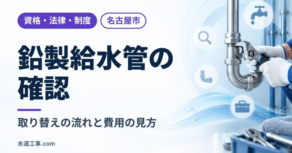 自宅の給水管は鉛製?確認方法と取り替えの流れ・費用の見方|国の方針と名古屋市の窓口