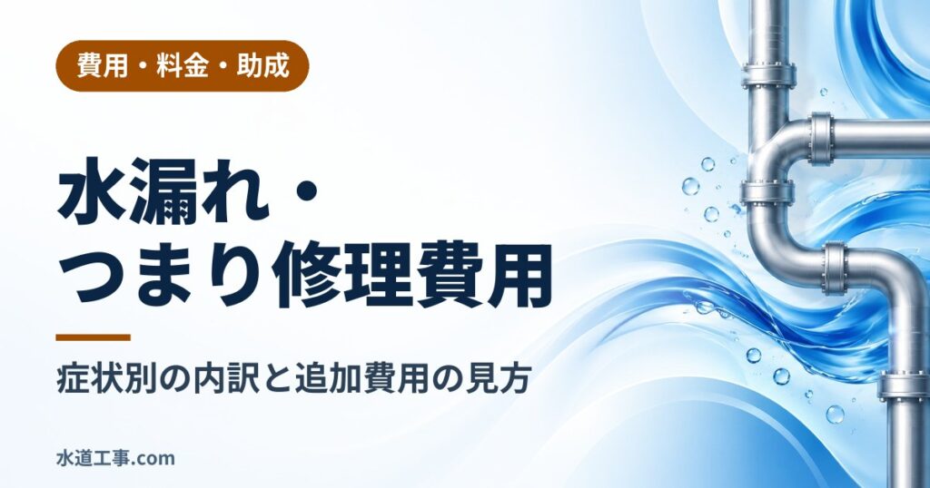 水漏れ・つまり修理の費用は何で決まる?症状別の内訳と追加費用の見方