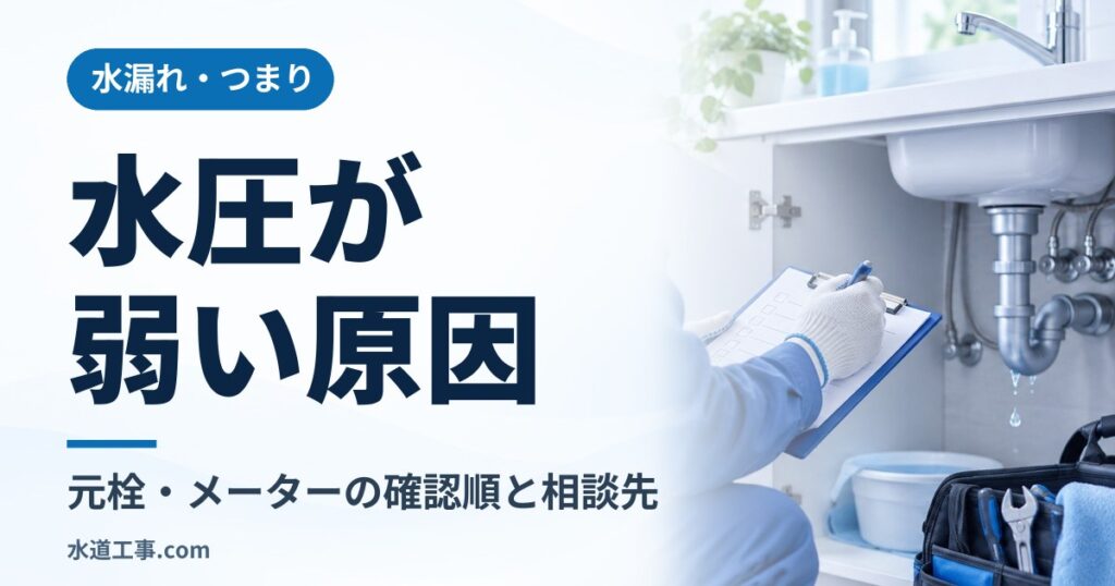水道の水圧が弱い・水の出が悪い原因|元栓・メーター・集合住宅の確認順と相談先