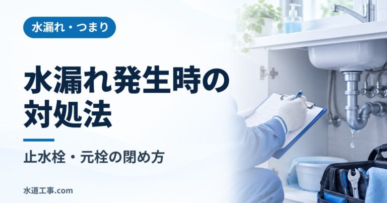 水漏れ発生時の対処法|止水栓・元栓の閉め方と閉まらないときの連絡先