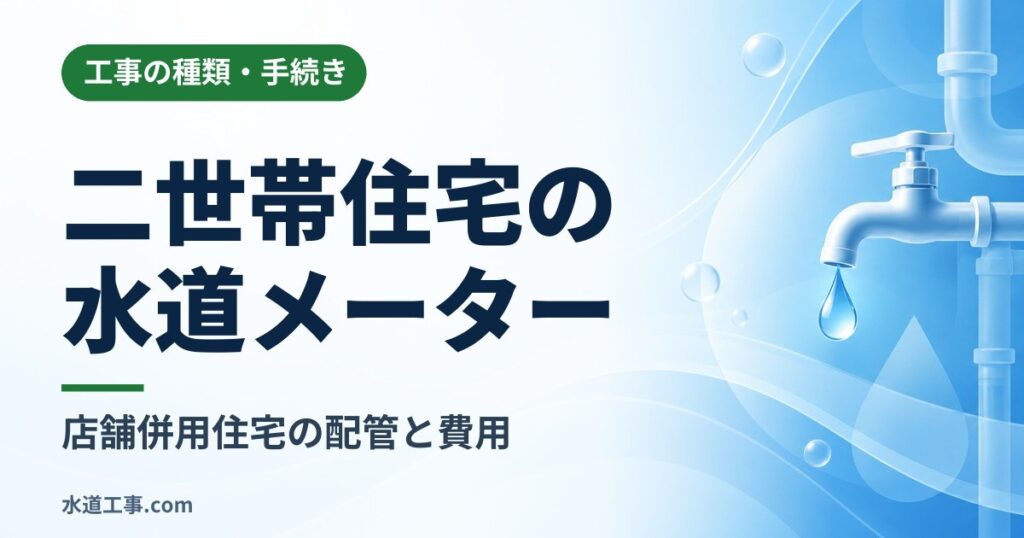 二世帯住宅の水道メーターは分けられる?店舗併用住宅の配管と費用の判断基準