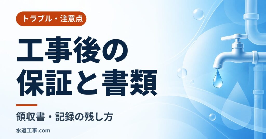 水道工事の保証と書類の確認|領収書・記録の残し方と不具合時の連絡の流れ