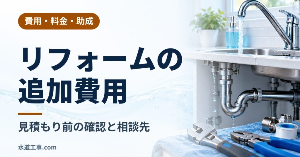 リフォームで水道工事の追加費用が出る場面は?見積もり前に確認したいことと相談先