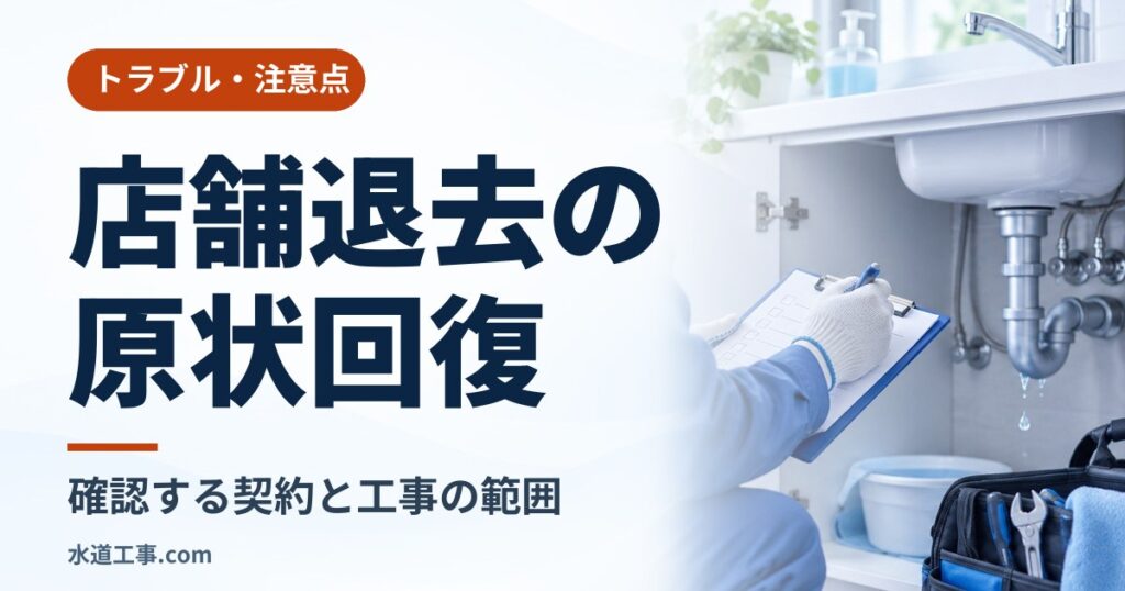 店舗の退去・原状回復で水道・排水設備はどう扱う？確認する契約と工事の範囲