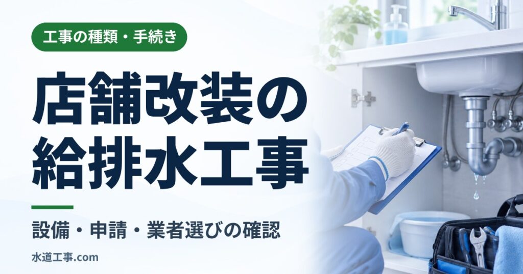 店舗改装の給排水工事で確認すべき設備・申請・業者選び|飲食店開業の手洗い・シンク・排水