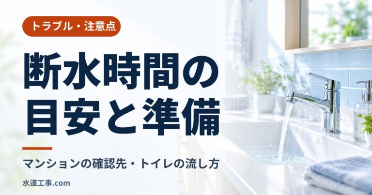 水道工事の断水時間の目安と準備|マンションの確認先・トイレの流し方も解説