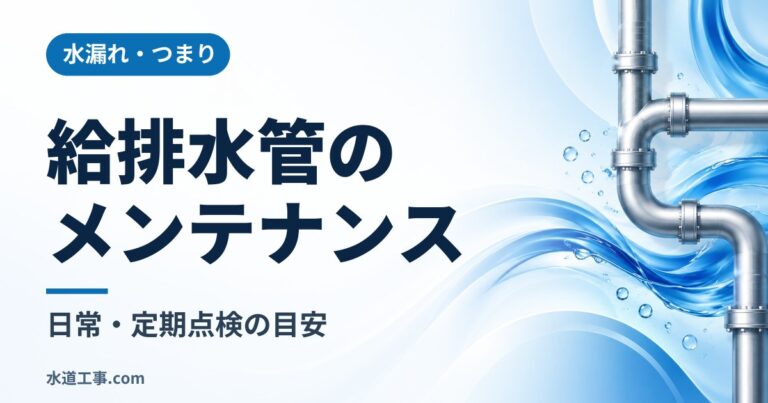 給排水管のメンテナンス方法|水道工事後の掃除と日常・定期点検の目安