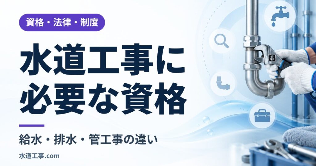 水道工事に必要な資格とは?給水・排水・管工事の違いと、資格なしでできる範囲・水栓交換の注意点