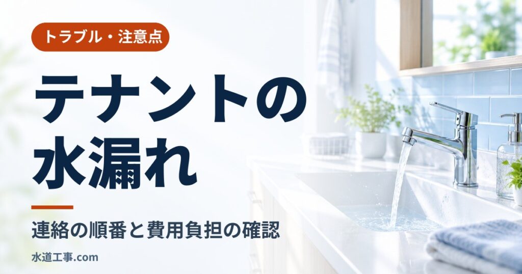 テナントで水漏れ・排水つまりが起きたら|連絡の順番と費用負担の確認手順