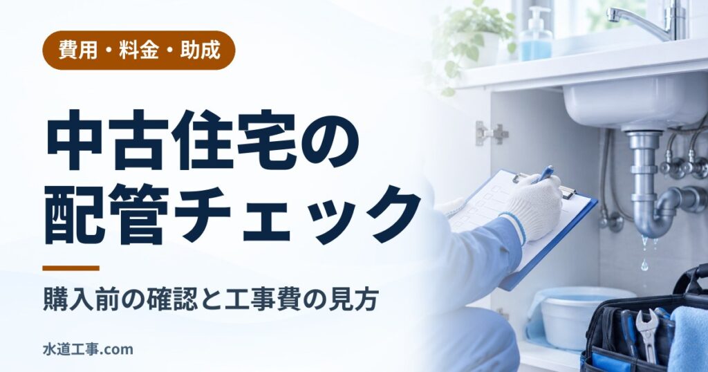 中古住宅購入前の水まわり・配管チェック|築年数に頼らない確認方法と水道工事費の見方