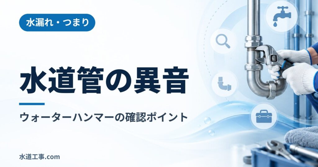 水道管の異音の原因|ウォーターハンマーの確認ポイントと相談の目安