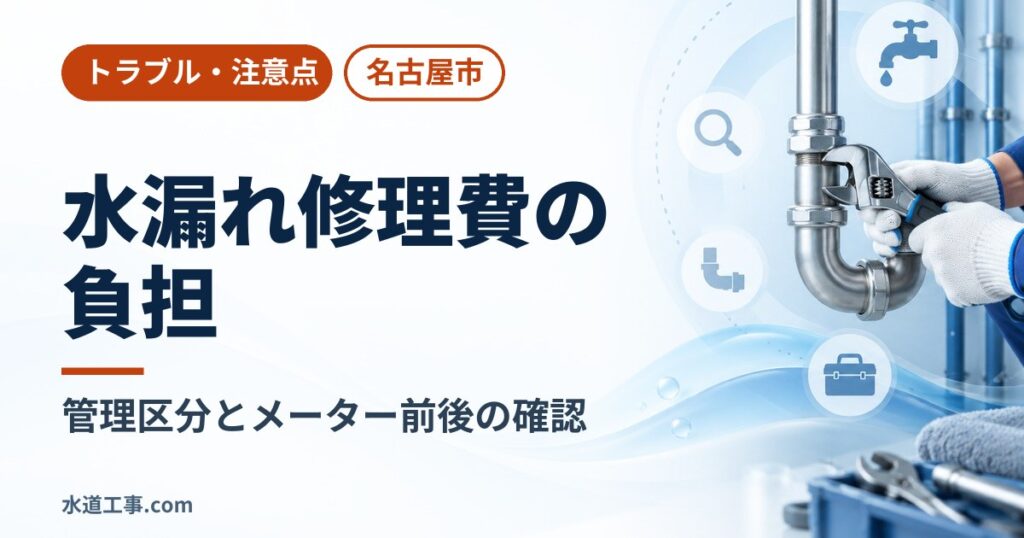宅地内の水漏れ修理費は誰が負担？名古屋市の管理区分とメーター前後・共有管の確認点